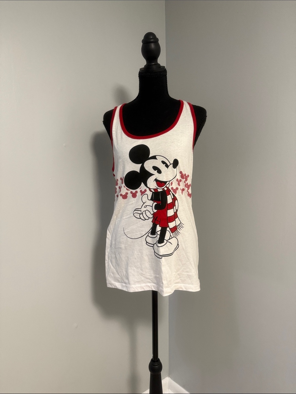 Disney White Red Mickey Mouse Tank Top